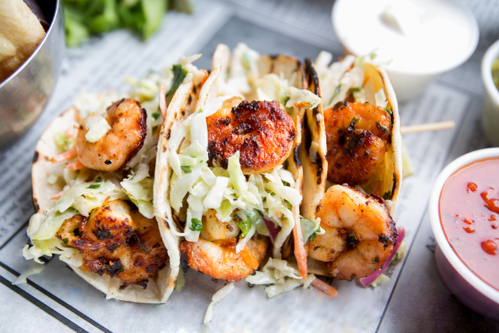 shrimp tacos from seafood restaurant